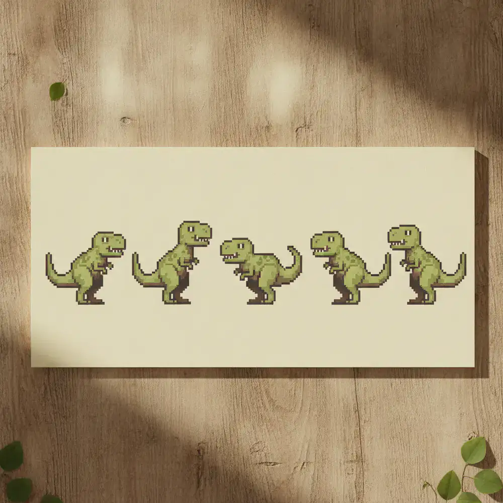 Hoja de sprites de la animación de agacharse del dinosaurio